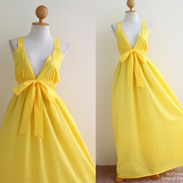 Yellow Maxi Dress - Cocktail Bridesmaid Summer Party Dress : Love Party Collection