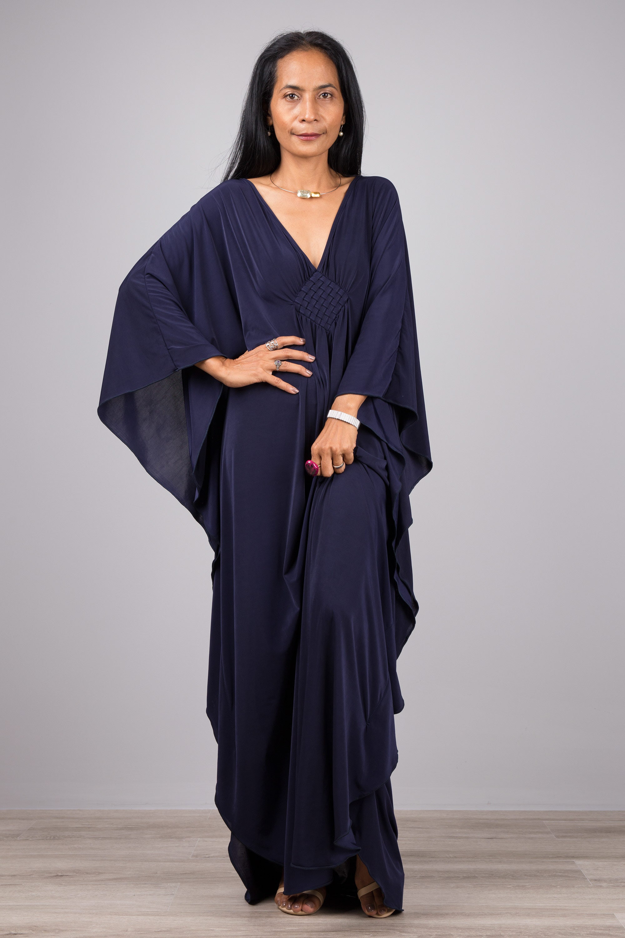 Navy blue kaftan clearance dress