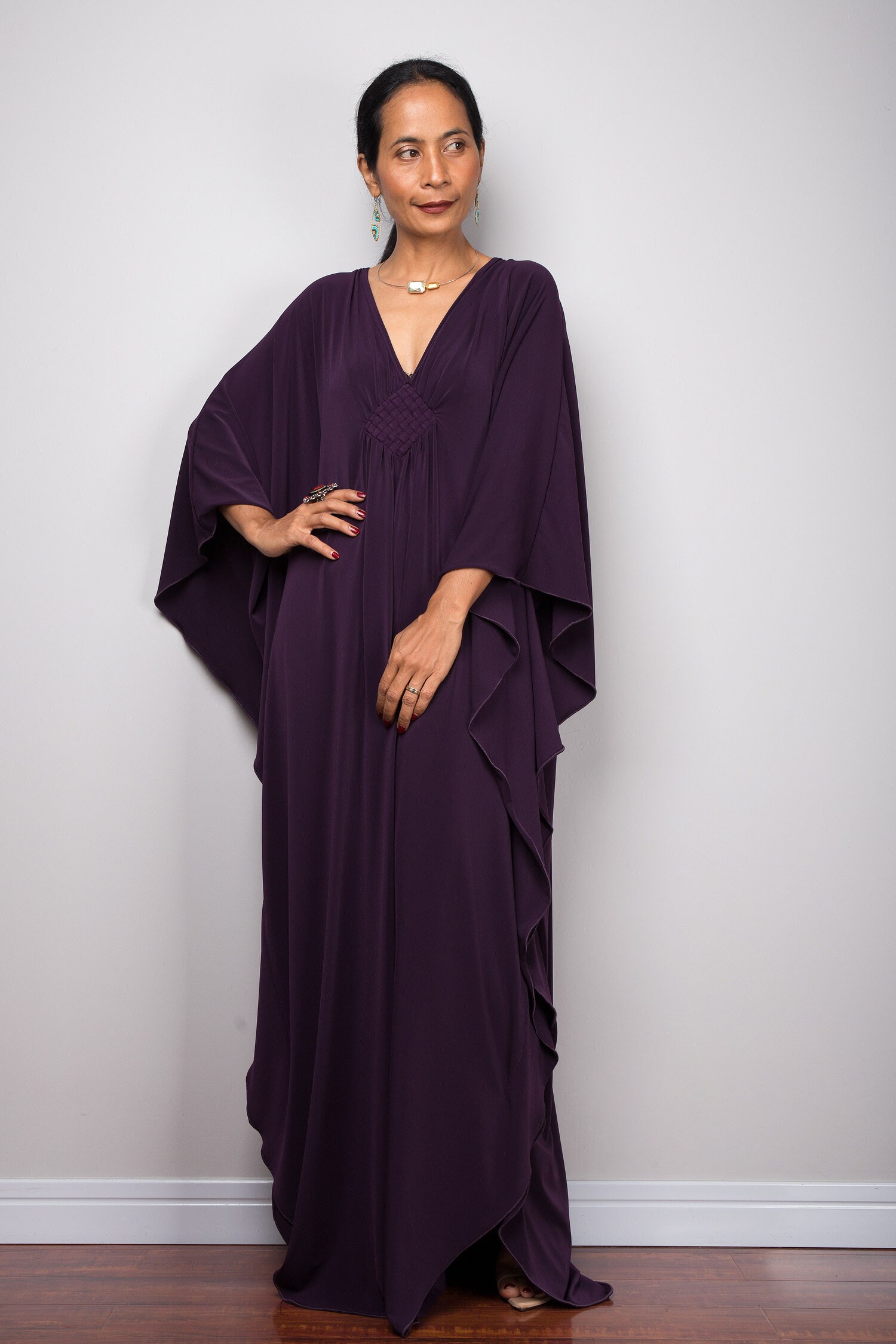 Robe Purple Caftan Maxi fr Longue robe de robe de kaftan Etsy