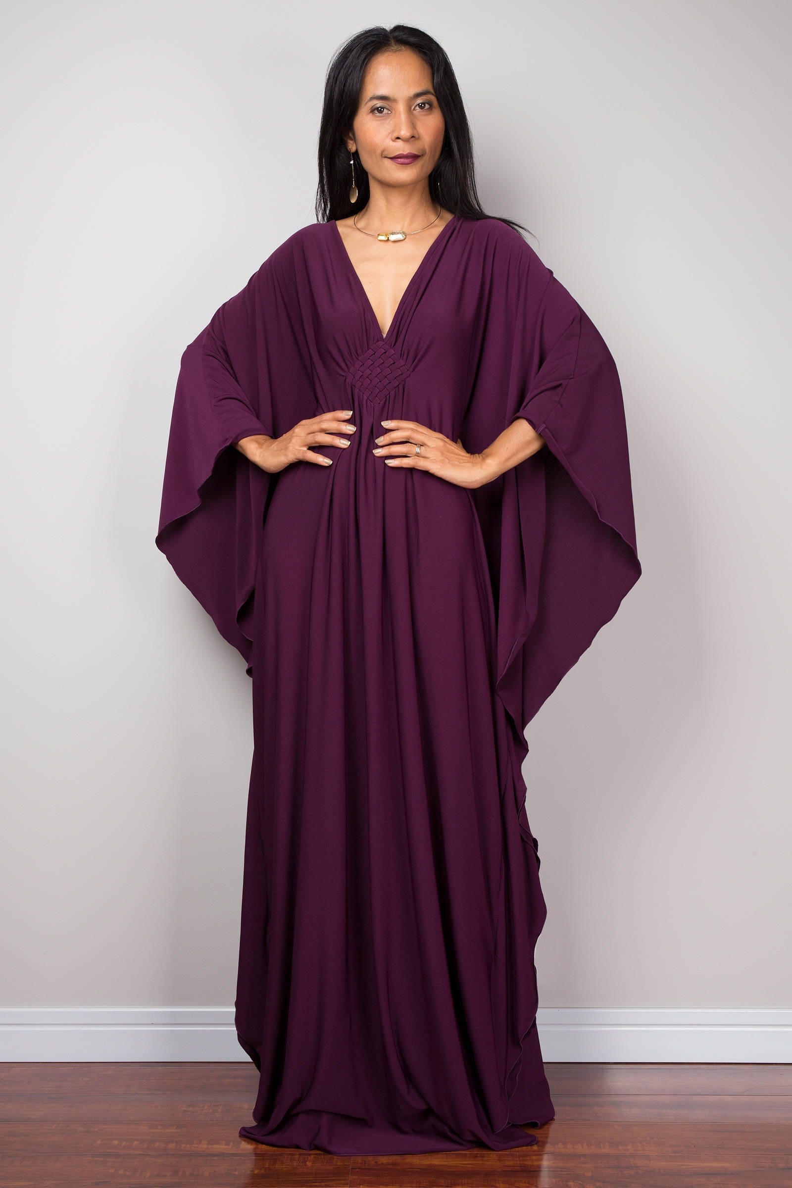 Purple Caftan Maxi Dress Long oversized kaftan frock dress | Etsy