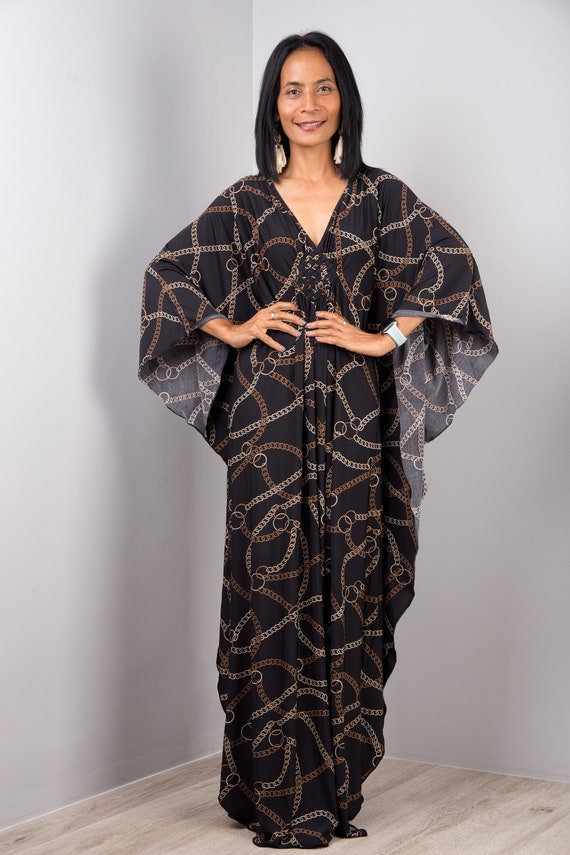 Plus chain print maxi dress sale