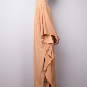 Loose fit Kaftan dress, Batwing Dress, Plus size kaftan, Oversized Light Beige Maxi dress, Kimono Dress FU1S image 7