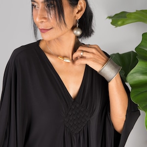 Black Kaftan Dress, Caftan Maxi Dress, long sleeve black dress, Large Black grecian evening dress, Plus size kaftan dress