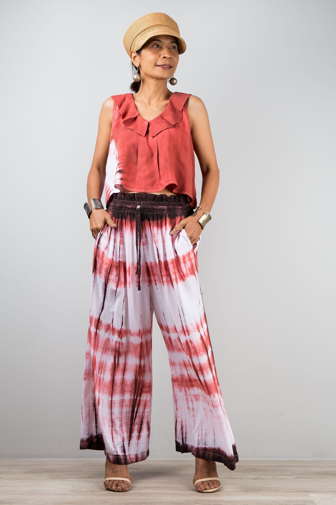 Tie-dye Crop Top and Leggings Set