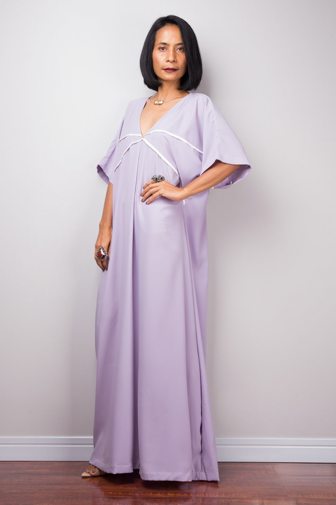 Purple gala modest dress
