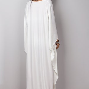 Off White Kaftan Maxi Dress, Long white dress, Women's Kaftan, White evening dress, Resort dress, Plus size caftan dress, goddess dress image 3