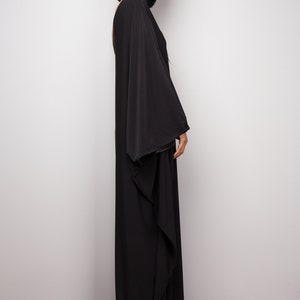 Black one shoulder dress, Long black kaftan dress, Off shoulder evening dress, cocktail dress, black party dress, caftan maxi dress image 7
