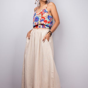 Cotton Palazzo pants, Wide Leg Pants, women maxi summer pants imagem 2