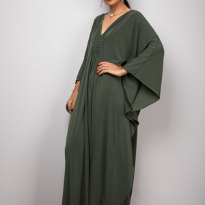 Kaftan Maxi Dress in Olive Green Women's Caftan Frock - Etsy