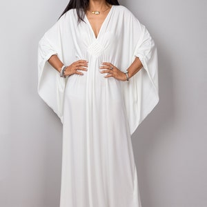 Off White Kaftan Maxi Dress, Long white dress, Women's Kaftan, White evening dress, Resort dress, Plus size caftan dress, goddess dress