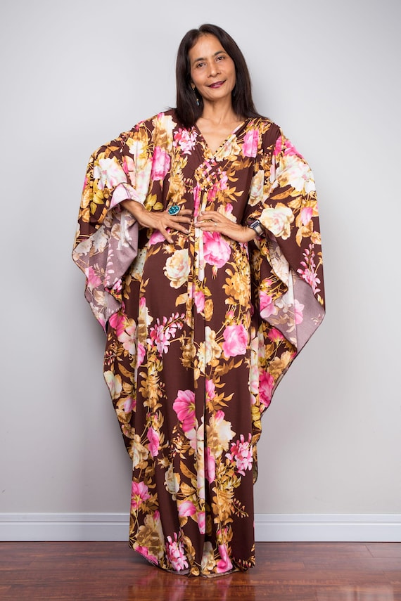 Floral Caftan Dress, Boho Kaftan Maxi Dress, Oversized Dress