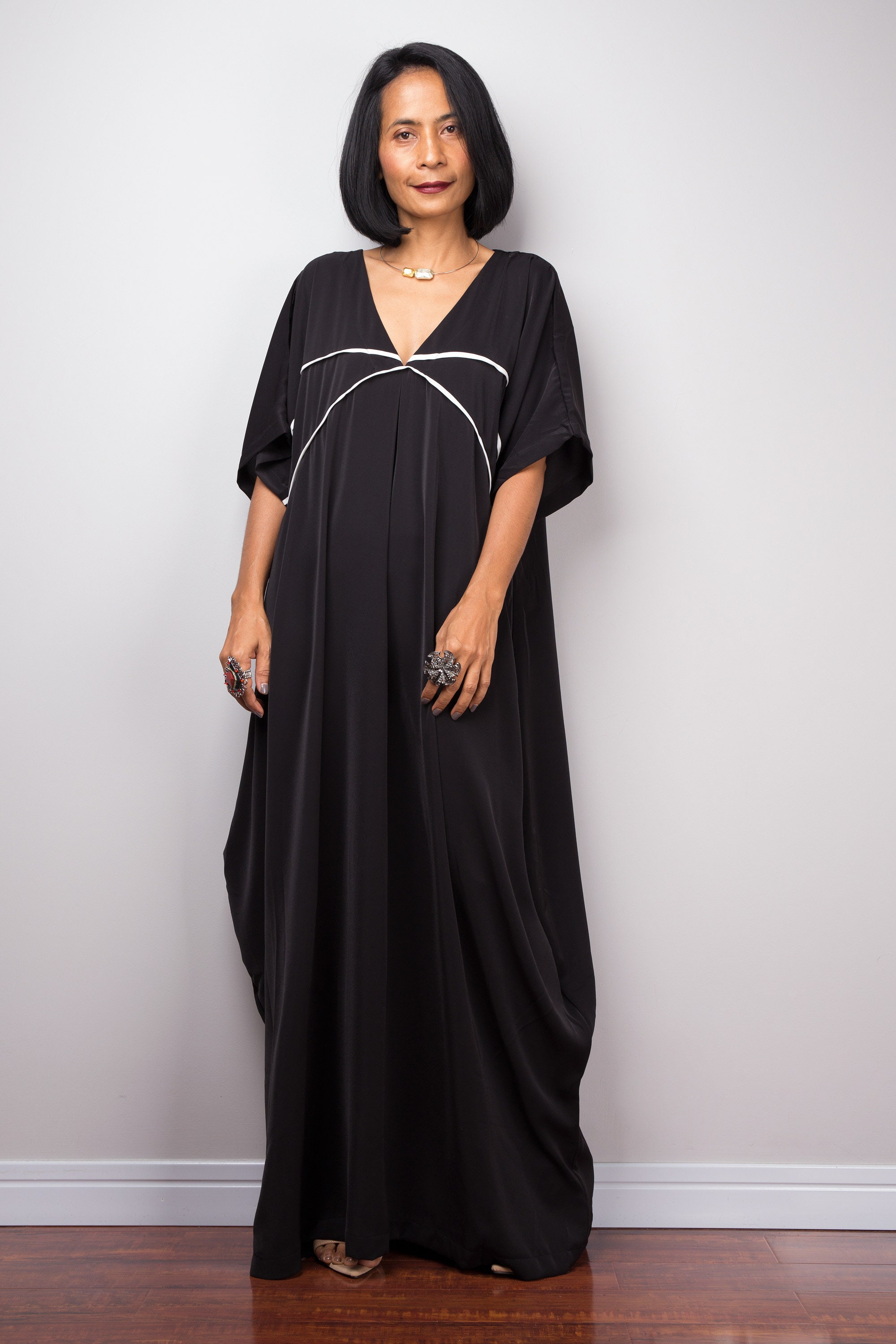 Loose fit Black Maxi Dress Gala Evening dress Resort dress | Etsy