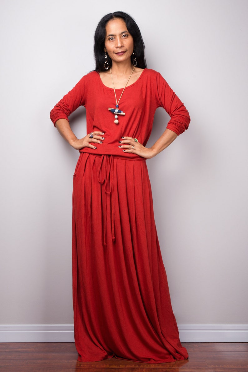 orange maternity maxi dress