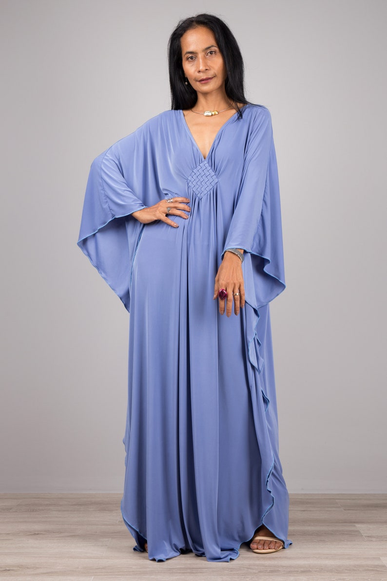 Blue Kaftan Dress Caftan Long Maxi Dress Oversized Light Etsy