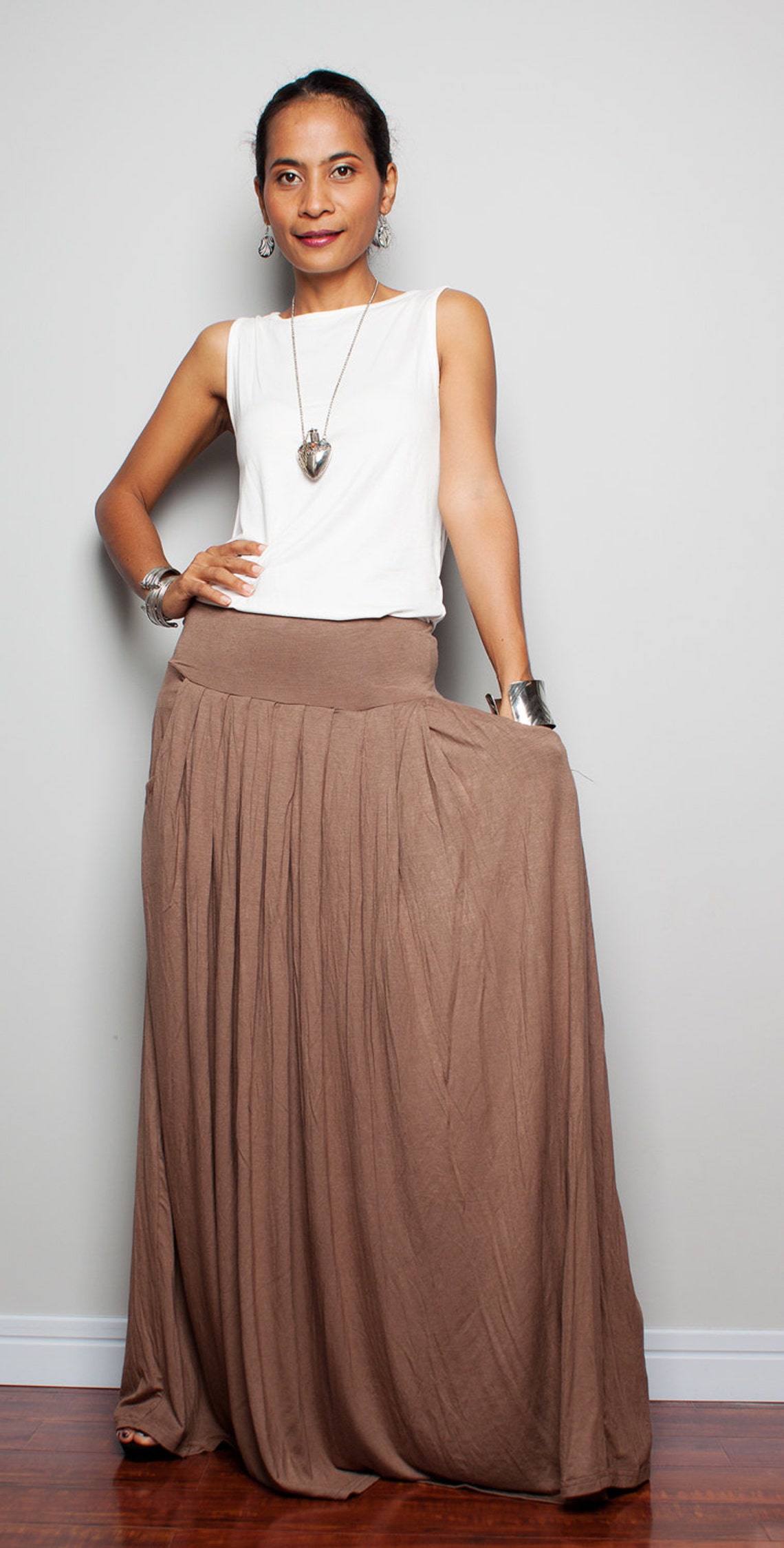 Maxi Skirt Long Light Brown Skirt : Autumn Thrills | Etsy
