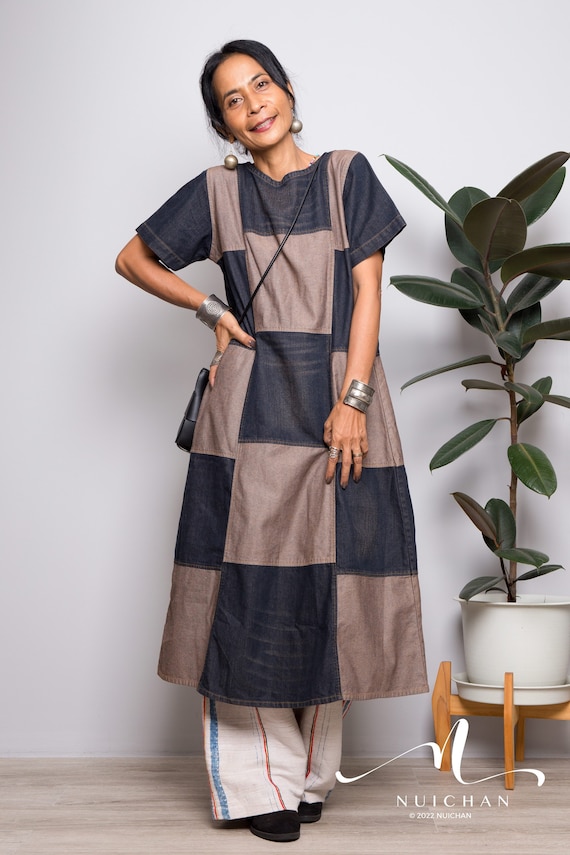 Jalen Patchwork Denim Midi Dress by Aligne – Percy Langley