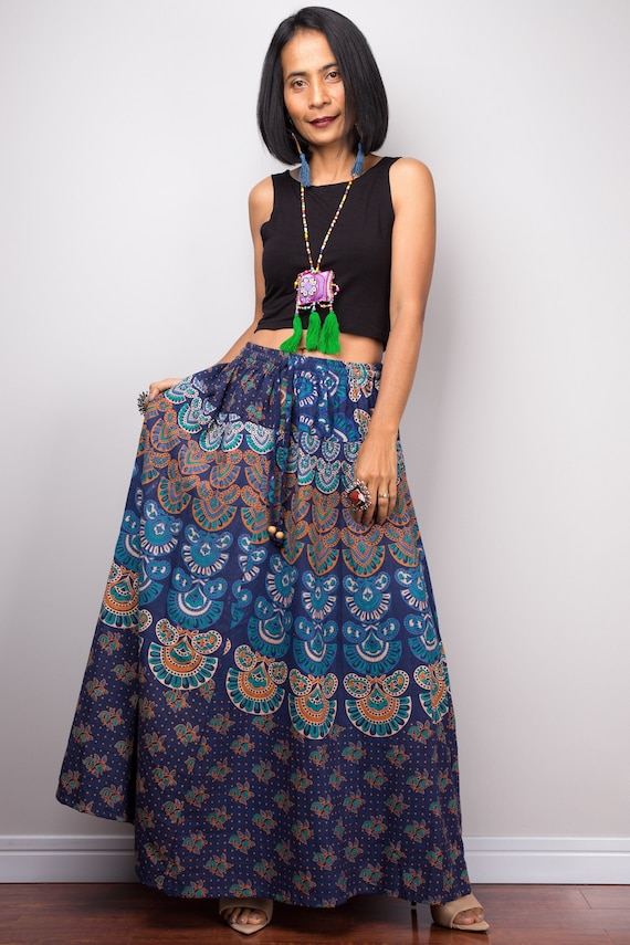 flowy boho maxi skirt