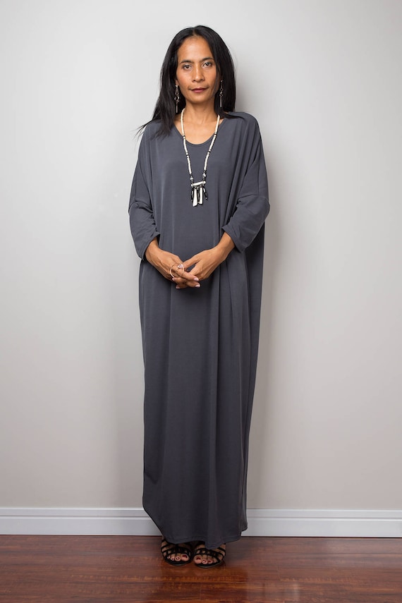 Grey Dress Grey Mid Length Dress Lounge Dress Oversized Dress Loose Fitting Gray Dress Plus Size Dress Street Chic No 3 Etsy