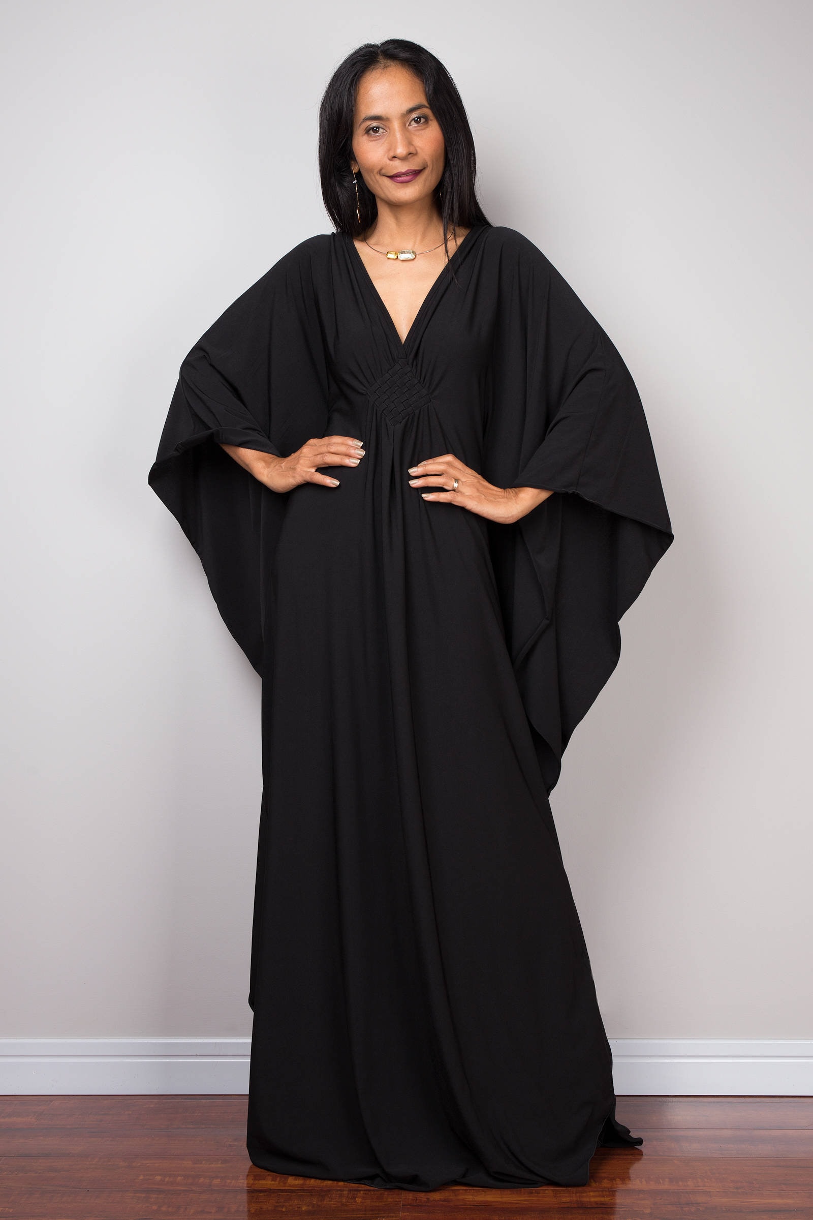 Black Kaftan Dress, Black Dress Formal, Maxi Dress, Loose Fitting