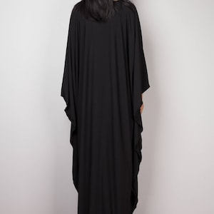 Black Kaftan Dress, Caftan Maxi Dress, long sleeve black dress, Large Black grecian evening dress, Plus size kaftan dress