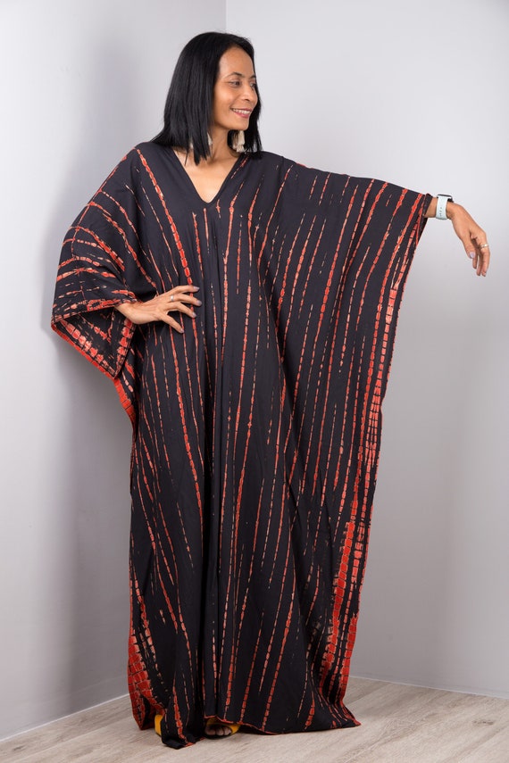 Tie Dyed Striped Maxi Kaftan Dress Tie Dyed Striped Maxi Kaftan Dress
