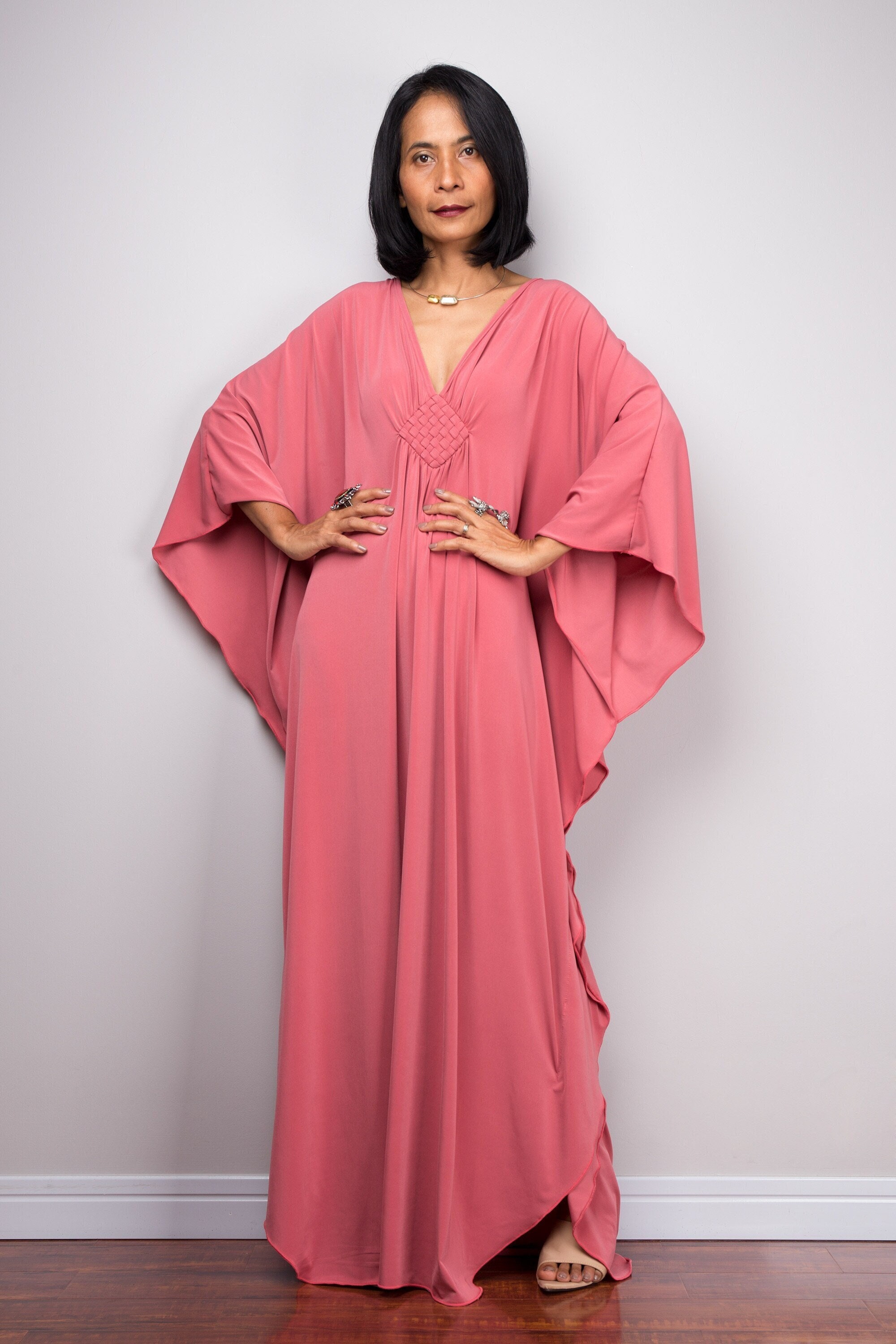 Pink hot sale caftan dress