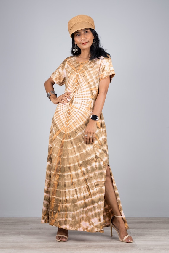 brown and white tie dye dress SS2004 Cavalli Cowprint Effect White & Brown Dress – Dolce Vita Hub
