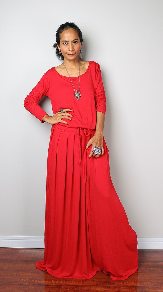 Red Dress Long Sleeve Dress in Red ...