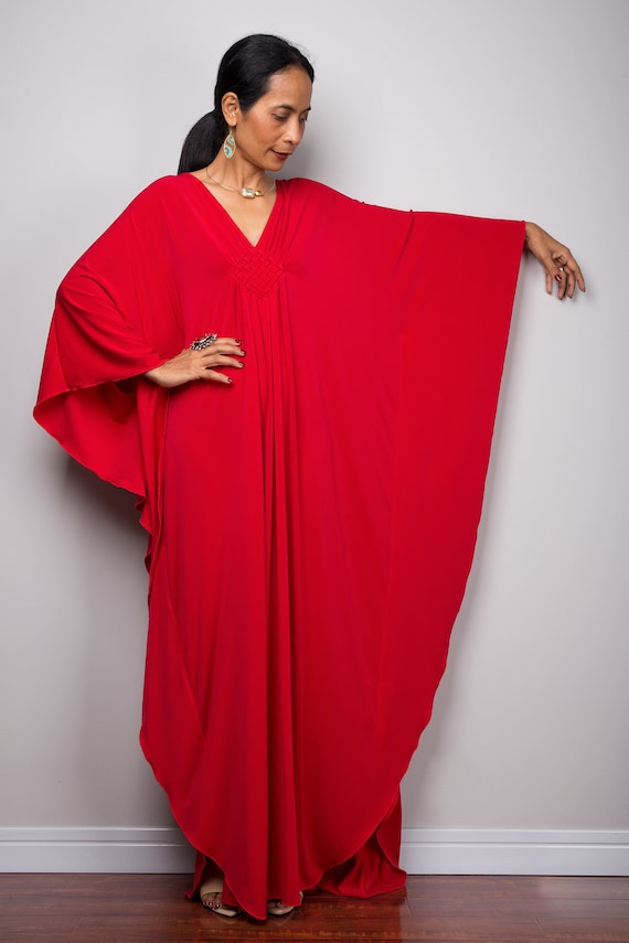 Kaftan Red Dress Kimono Caftan Dress ...