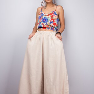 Cotton Palazzo pants, Wide Leg Pants, women maxi summer pants imagem 6