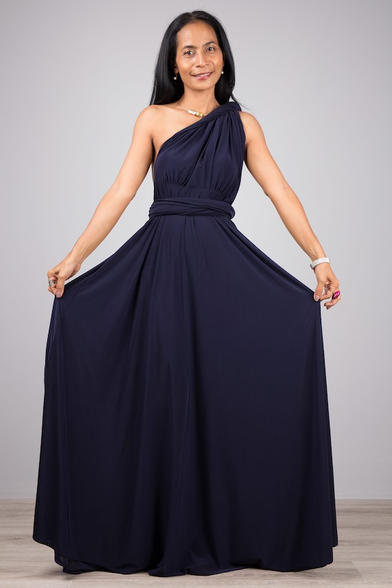 blue convertible dress Aurora Stretch Satin Convertible Dress in Mist Blue
