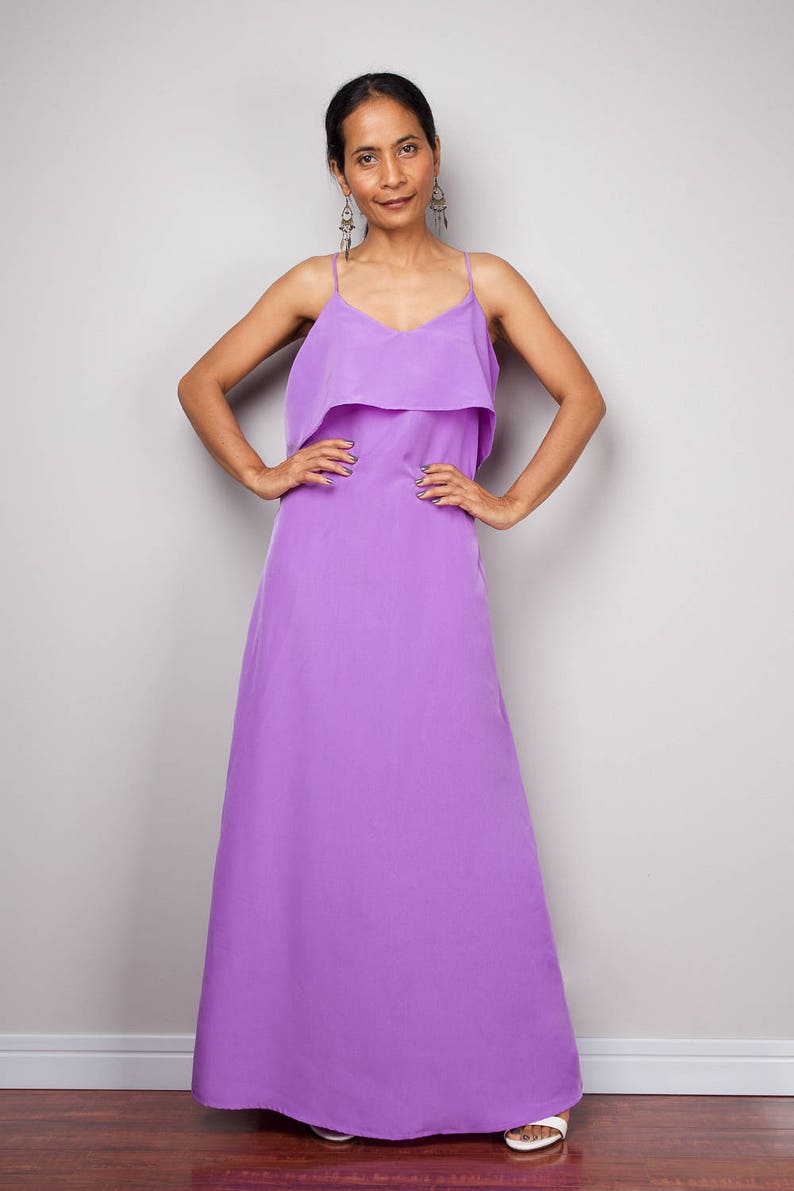 Bridesmaid Dress Ruffle Dress Halter Dress Purple Dress - Etsy