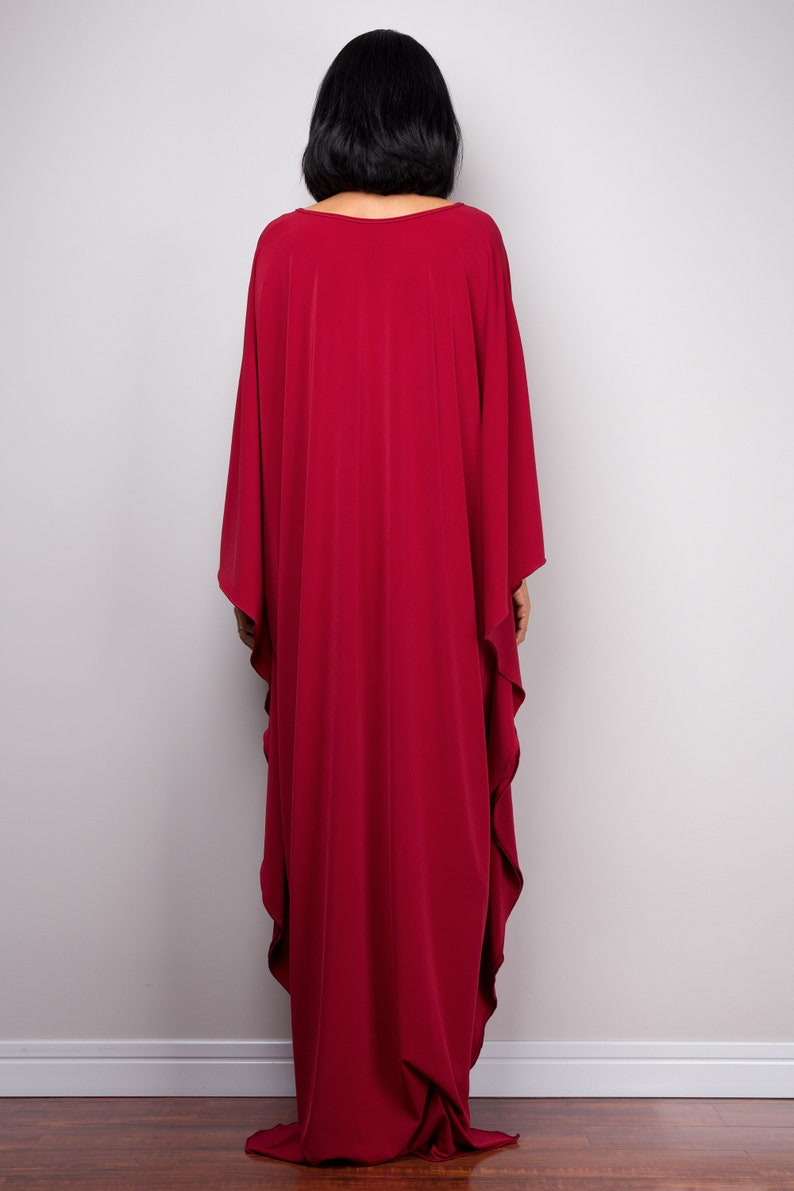 Burgundy Frock Dress Burgundy Loose fit Kaftan Kimono | Etsy