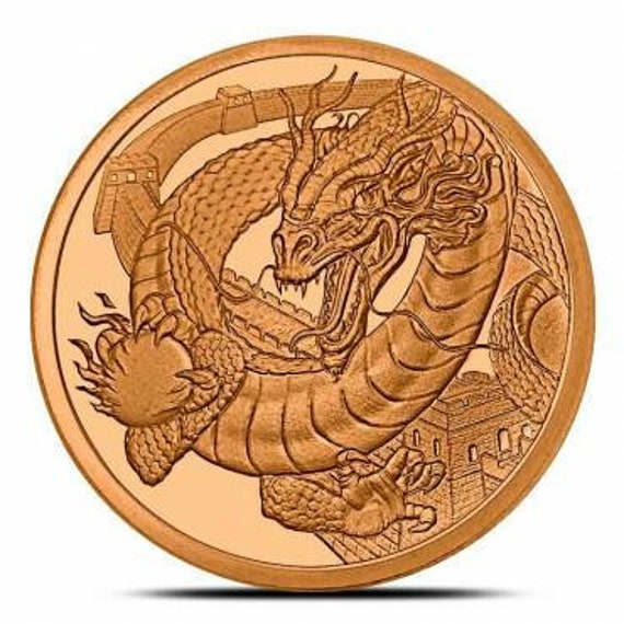World of Dragons Chinese Dragon in capsule! 1 ounce .999 Silver Round