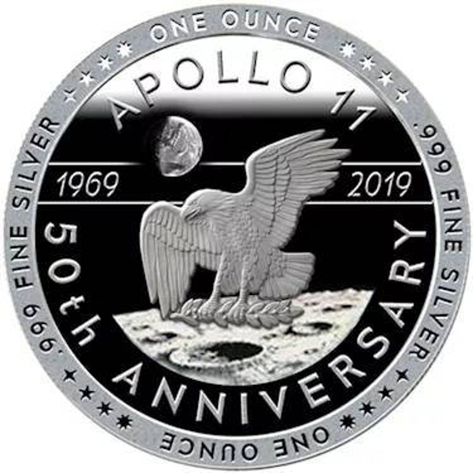 Silver 1 Oz .999 Apollo 11 Lift off Round Coin. 39mm Round Etsy