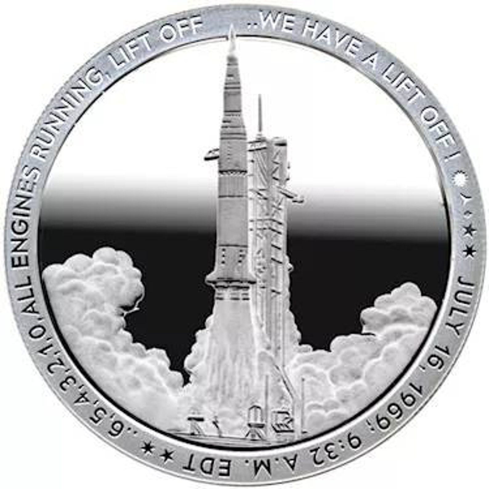 Silver 1 Oz .999 Apollo 11 Lift off Round Coin. 39mm Round Etsy