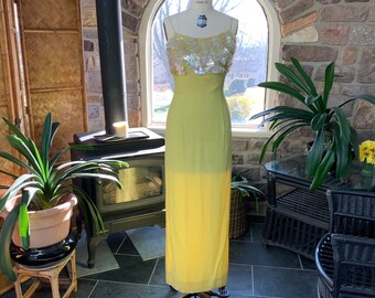 Yellow & White Chiffon Floor-Length Frock with Dupatta