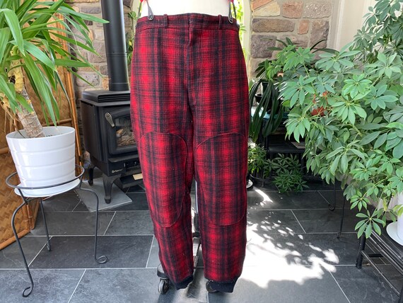 Vintage 1950s Woolrich Buffalo Red Black Plaid Hu… - image 2