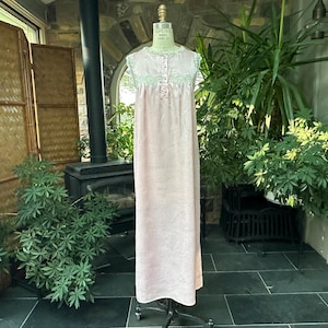 Vintage Pink and White Lace Christian Dior Lingerie Nightgown, Vintage Dior Barbiecore Pink Nightgown