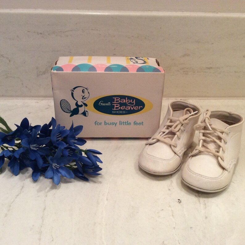 Vintage 1960s Tiny Grants Baby Beaver Trainer Baby Shoes in Etsy