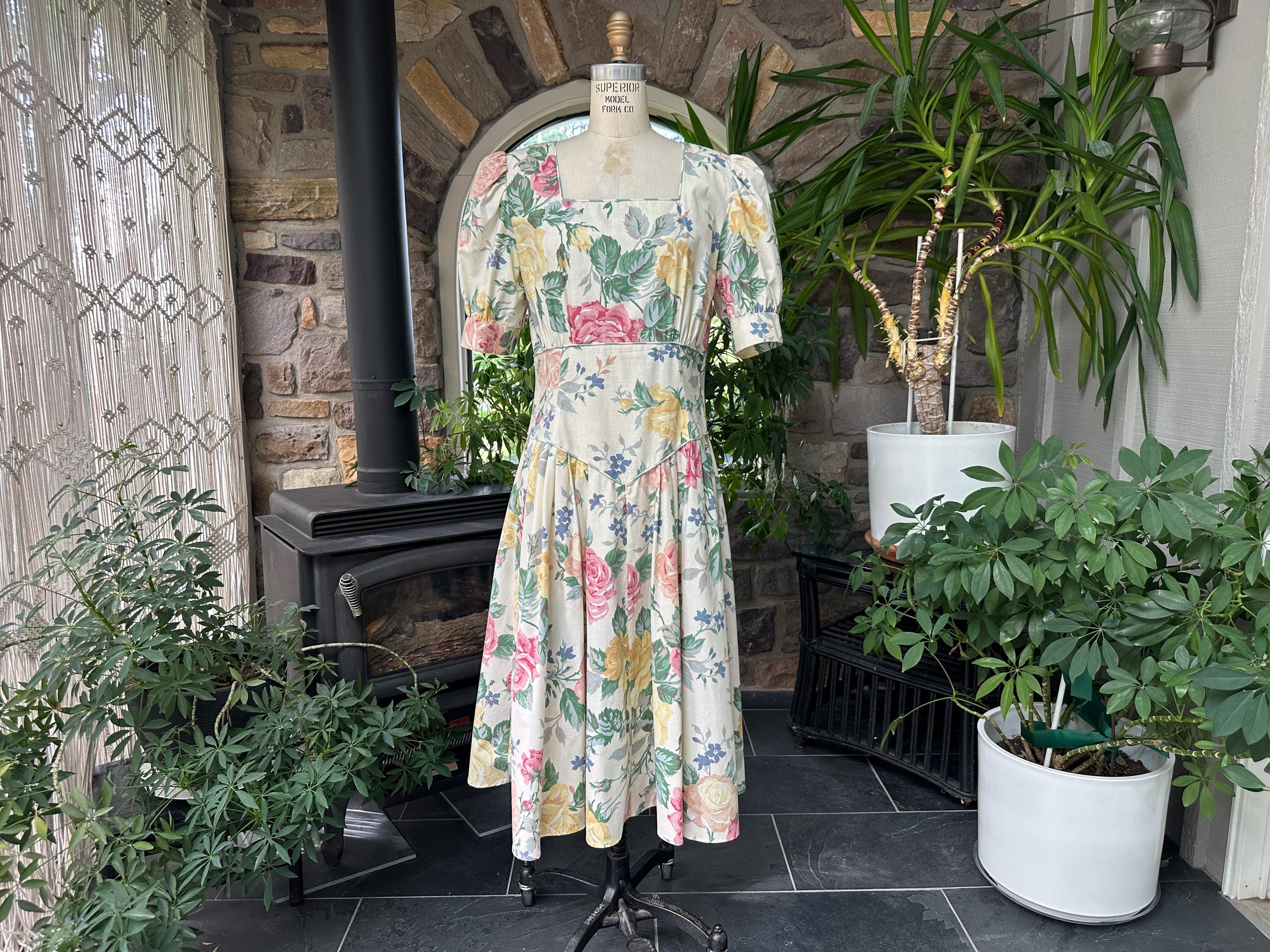 Floral Drop Waist Dress - Etsy