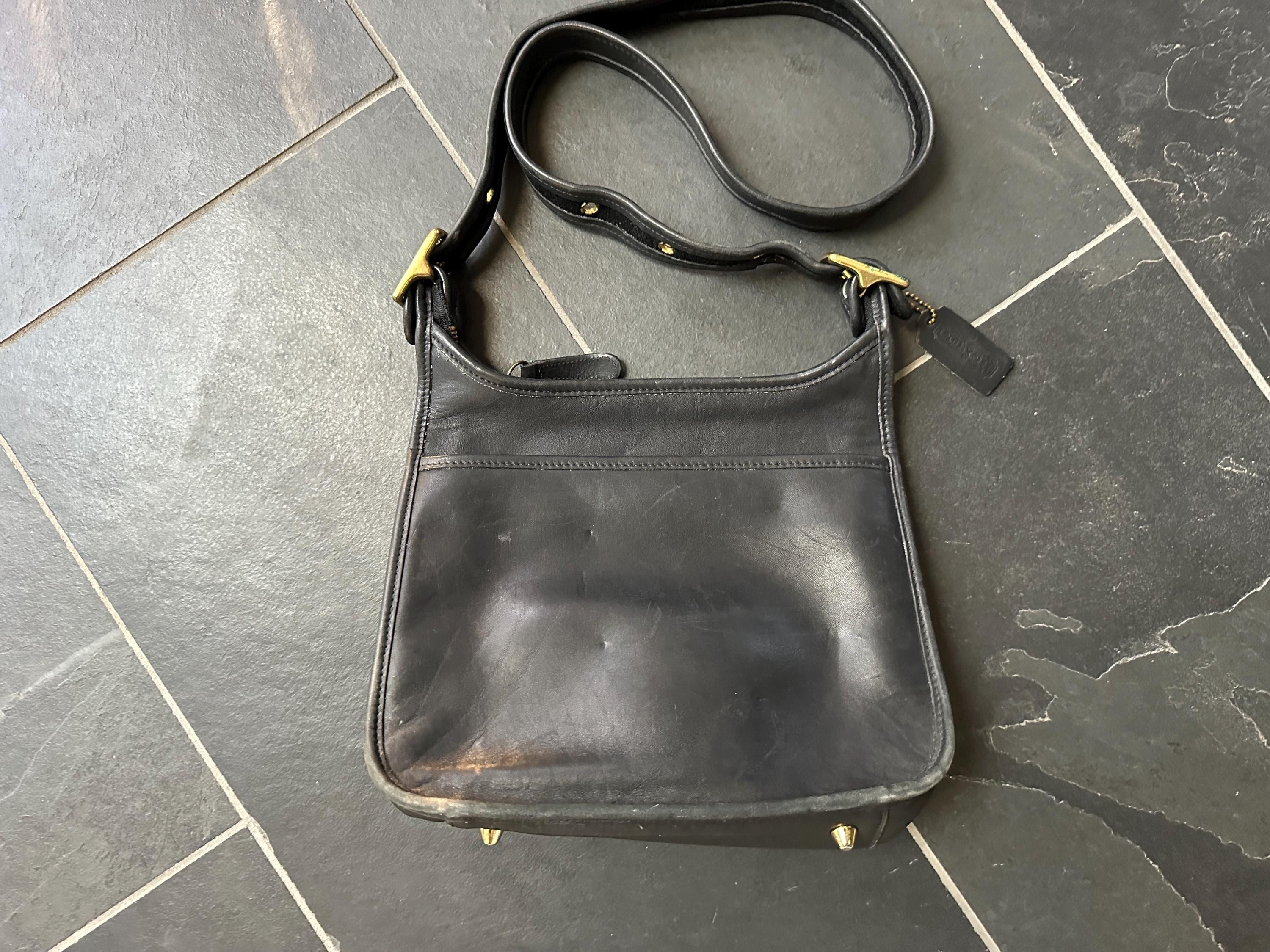 Vintage COACH Black Leather Handbag 9966 Legacy Shoulder Bag