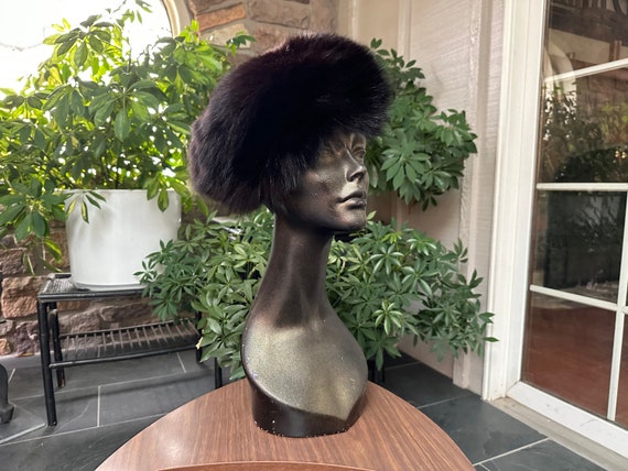 Vintage Dark Brown Fox Beret Style Hat A Boutique… - image 7