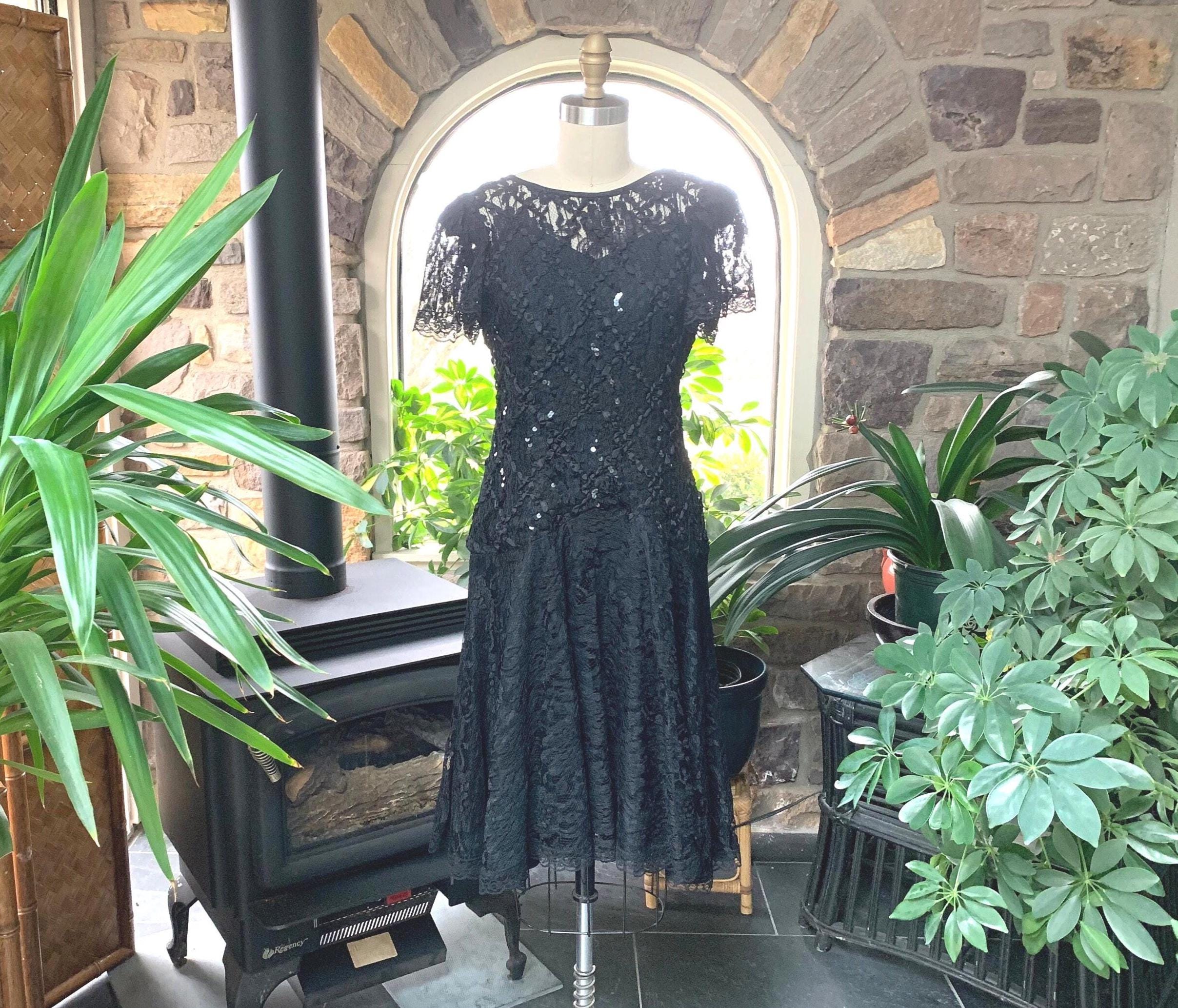 ワンピース 80s vintage satin ribbon flower dress Vintage 1980's Droopy and Browns by Angela Holmes Floral Maxi