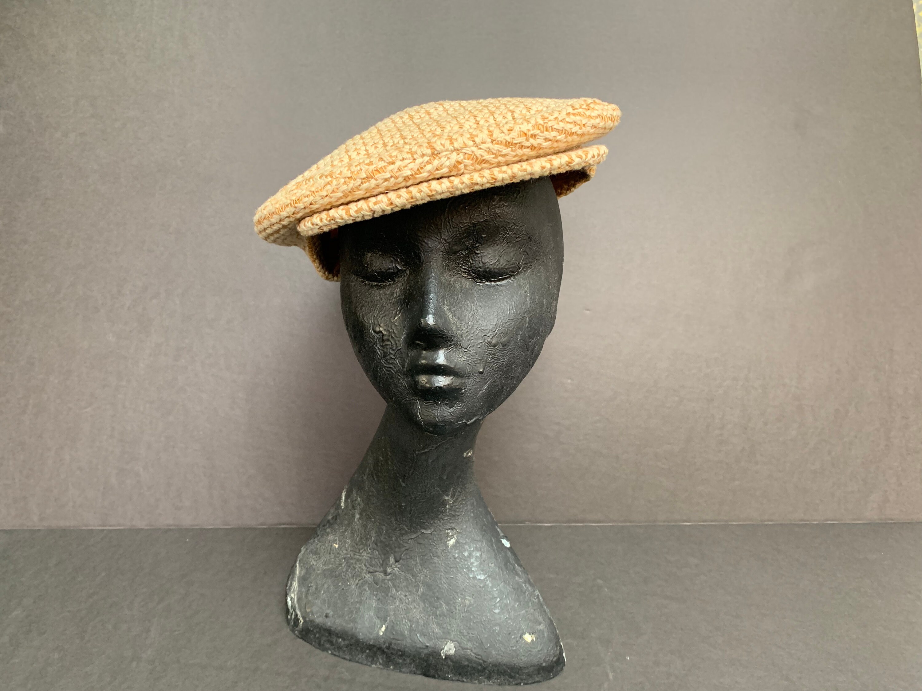 Vintage Newsboy Cap Cotton Ivory and 