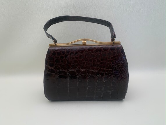 Bags & Purses Handbags Top Handle Bags Vintage 1960s Brown Leather Bag 