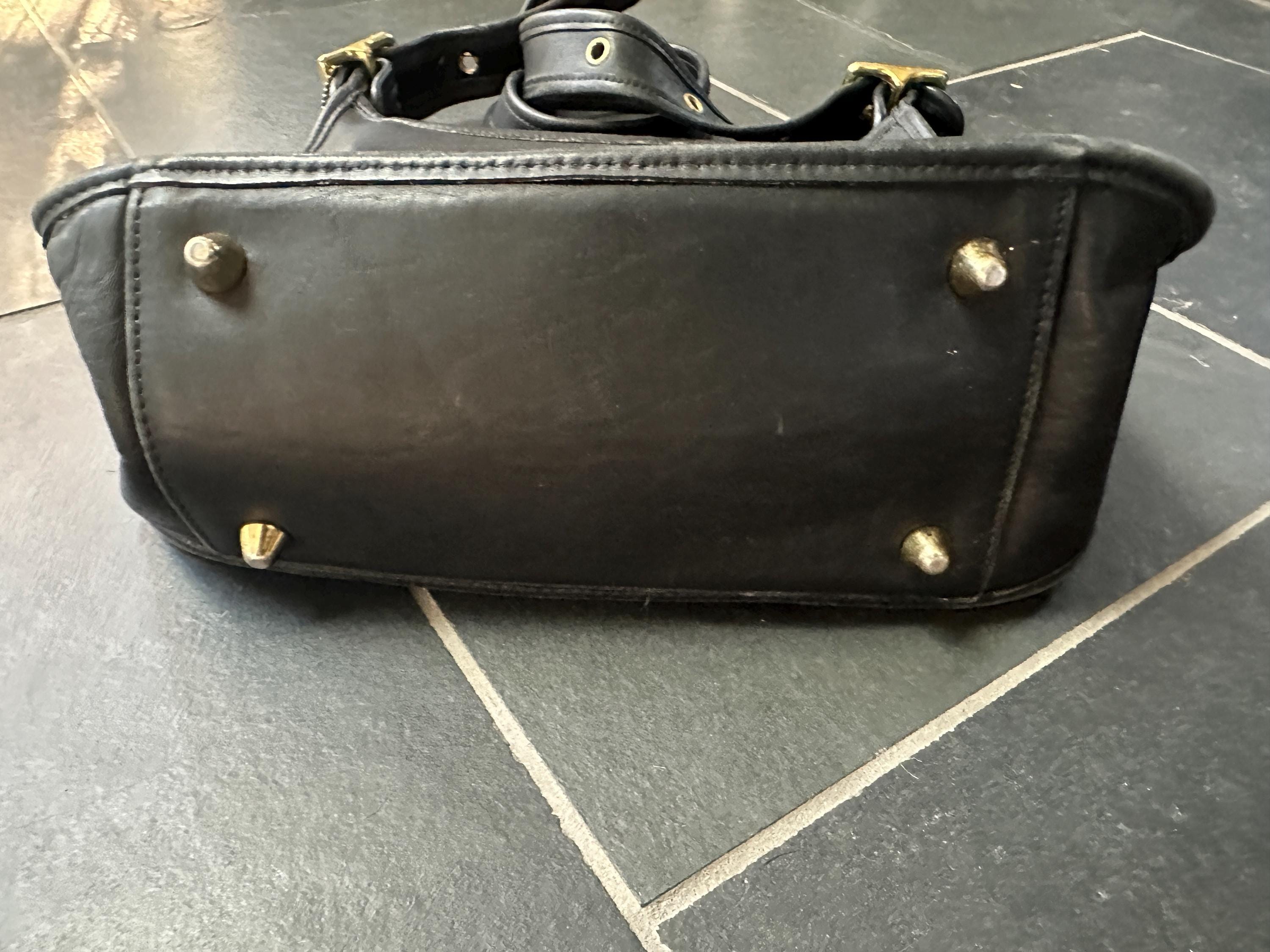 Vintage COACH Black Leather Handbag 9966 Legacy Shoulder Bag