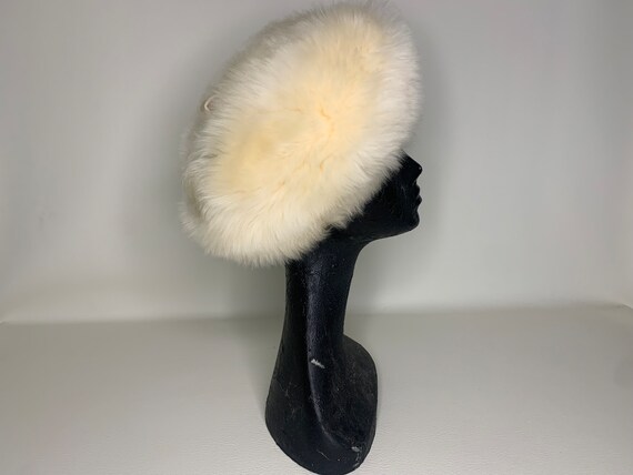 Vintage 1960s Ivory Sheepskin Hat Made in Italy, … - image 7