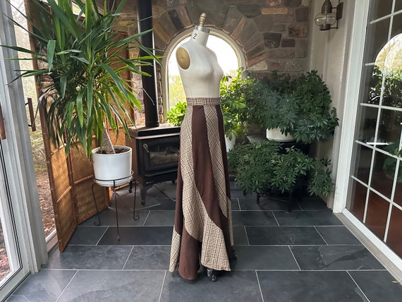 Bias Cut Wool Midi Skirt 70s
