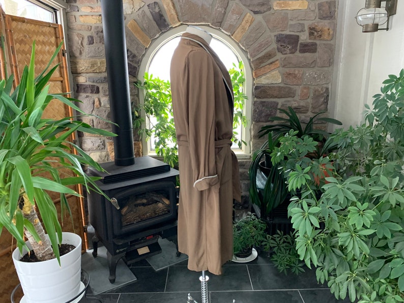 Vintage Boyfriends Robe Vintage Fifties Men/'s Robe Vintage 1950s Mens Light Brown Heavy Cotton Robe
